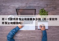 开一个软件开发公司需要多少钱（开一家软件开发公司赚钱吗）